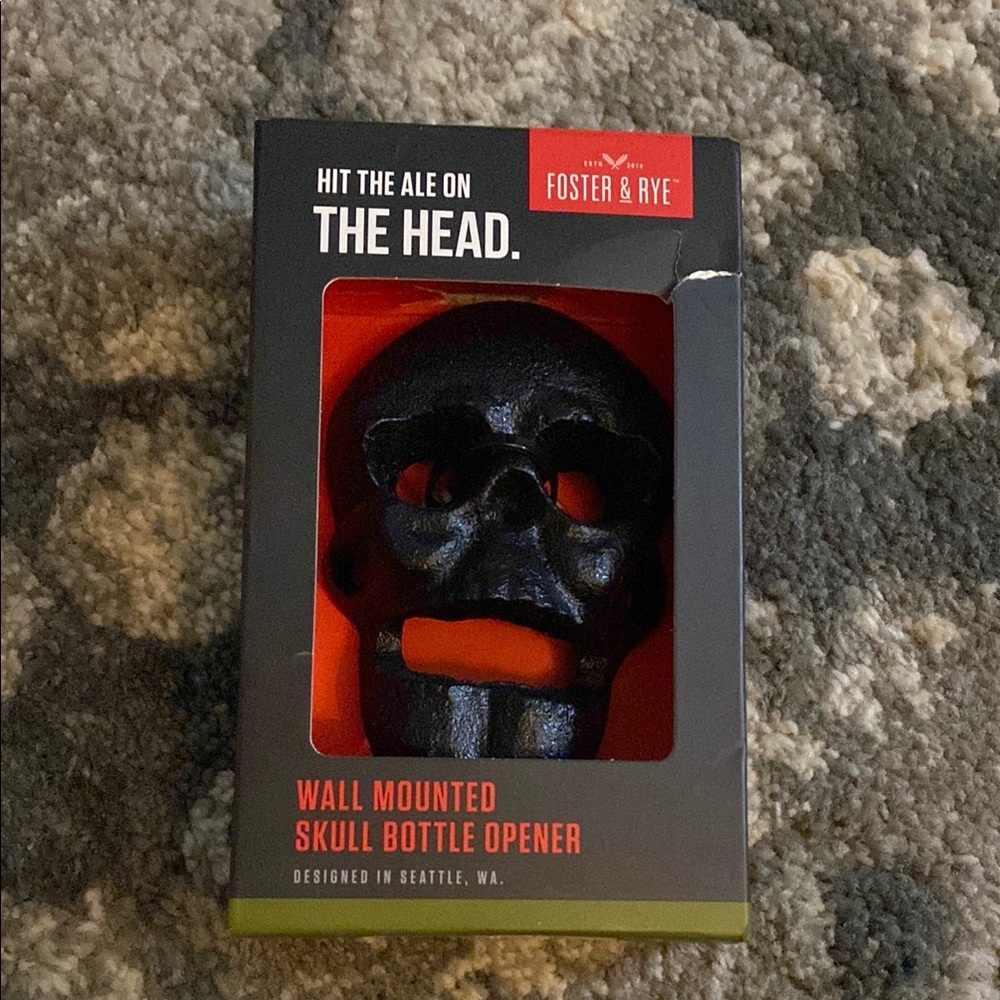Foster & Rye Wall Mounted Skull Bottle Opener - Black